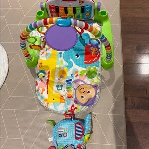 Fisher-Price Colorful Green Activity Gym with Rainbow Arch and Piano